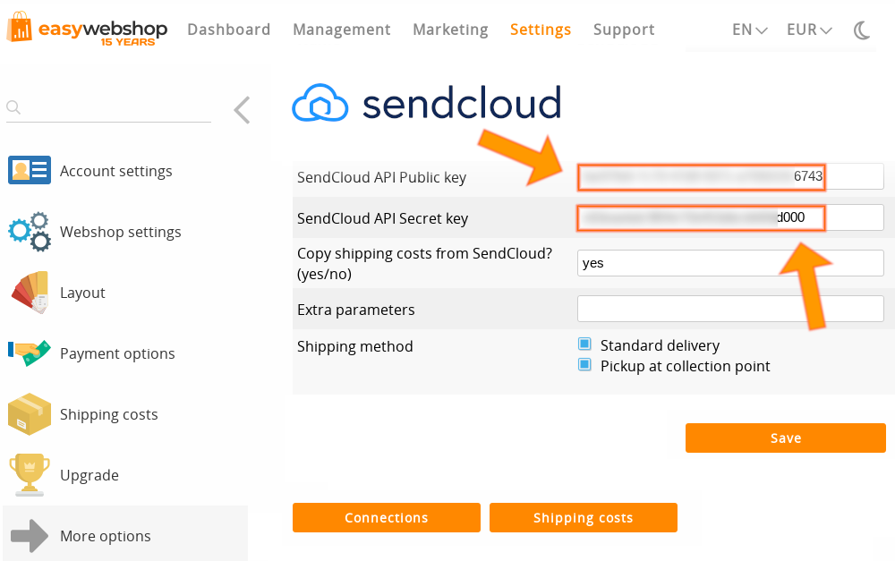 easywebshop-sendcloud-configuration